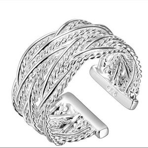 Sparkling Sterling Silver rope ring